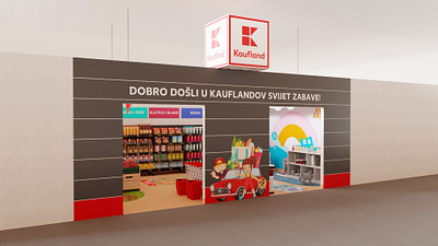 3D visualisation - Kaufland Mini shop 3d 3d modeling 3d render concept kids playground project visualisation