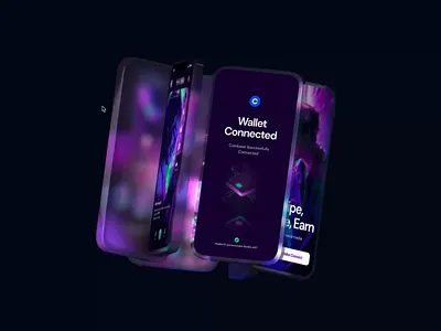 Solana based social app, SOLSWIPE.app animated blockchain crypto mockup purple reels solana spline tiktok