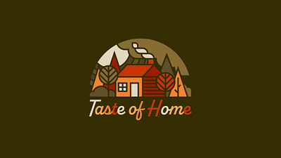 Taste of Home - Event Microbrand badge branding cute design fall flat foliage house identity illustration lockup logo national park script storybook thanksgiving trees typography