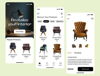 Furniture Selling App UI Design furniture furnitures app ui ui design ux design