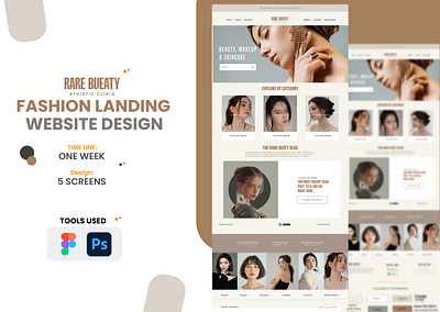 Fashion landing web app design ui