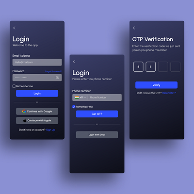 Day 18/100 - Mobile Login Screen UI ui