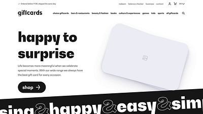 Giftcards.nl | Interactive prototype animation interaction uiux web design