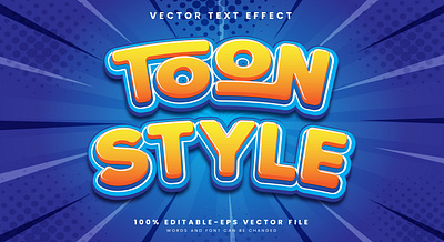 Toon Style 3d editable text style Template drawing