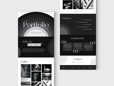 Black & White Photographer Portfolio Web Design black white design photography portfolio ui web design