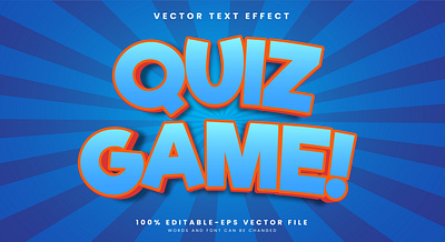 Quiz Game 3d editable text style Template drawing