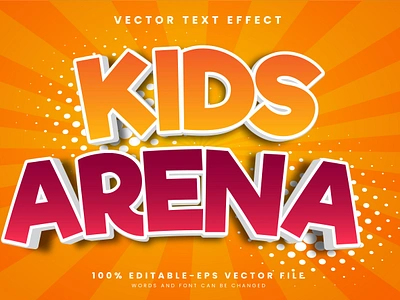 Kids Arena 3d editable text style Template drawing