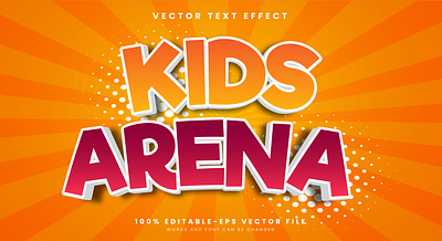 Kids Arena 3d editable text style Template drawing