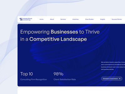 Corporate Website Design of StrategicWave Consulting Firm blue company consulting corporate design modern professional ui web design
