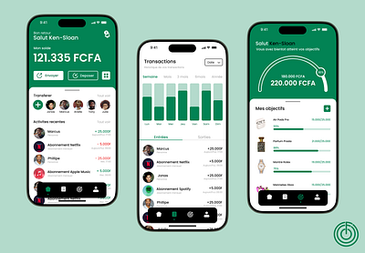 Application Mobile iOS Finance et Epargne app economie epargne finance graphic design green ios iphone 16 savings ui ux design