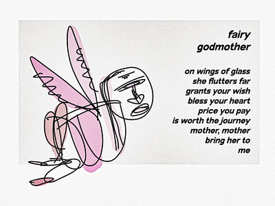 fairy godmother illustration illustrator line drawing pastel photoshop poem