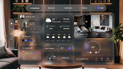 Smart Home Vision Pro Os/Ui Concept ui design vision pro