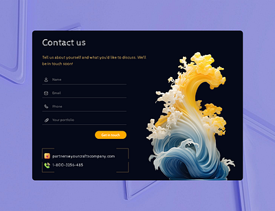 Day 28 - ContactUs Page 100dayschallenge 3dcrafts contactus craftscompany creative ui uidesign uxdesign