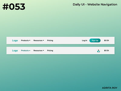 Daily UI 053 - Website Navigation branding dailychallenge dailyui design design system figma navbar navigation product design ui ui component ui design ux ux designer website website navigation