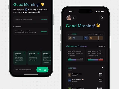 Arka - AI-Powered Expense Tracker ai bot cards chatgpt dark expenses ios minimal money savings