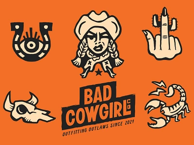 Bad Cowgirl Branding branding design graphic illustration logo vector