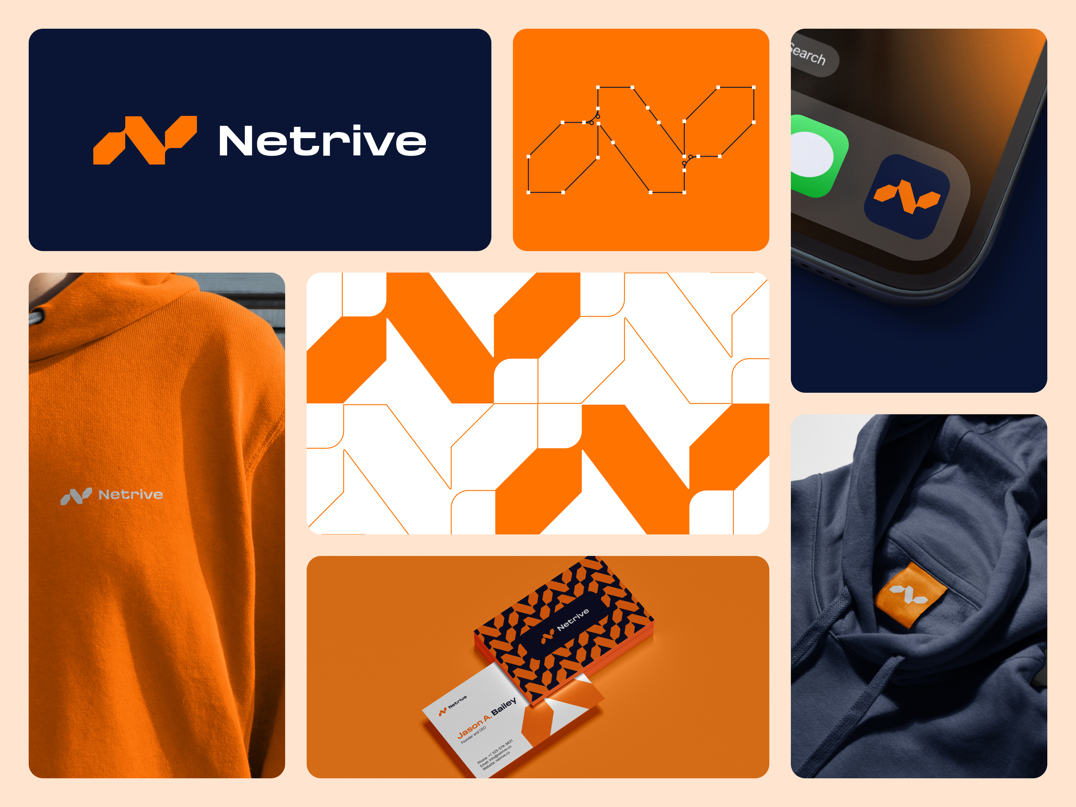 Netrive - Branding Identity app logo brand guideline brand identity branding brandmark design design agency graphic design icon design identity logo logo design logo designer logotype modern logo 2025 presentation technology