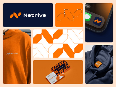 Netrive - Branding Identity app logo brand guideline brand identity branding brandmark design design agency graphic design icon design identity logo logo design logo designer logotype modern logo 2025 presentation technology