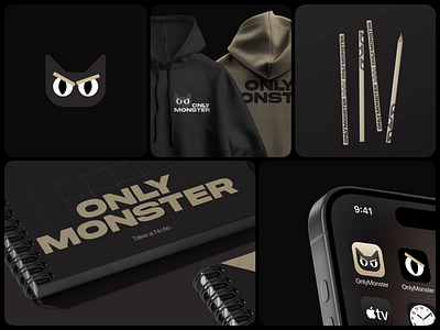 OnlyMonster Brand Identity OnlyFans Management App animation app brand identity branding graphic design logo logo design logotype motion graphics onlyfans visual identity