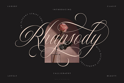 Rhapsody Calligraphy Script calligraphy script canva font elegant font feminine font hand lettered font handwriting font handwritten font instagram font logo font lovely font minimalist font modern font rhapsody calligraphy script romantic font script font stylish font wedding font