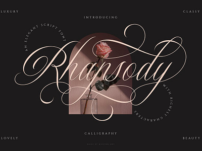 Rhapsody Calligraphy Script calligraphy script canva font elegant font feminine font hand lettered font handwriting font handwritten font instagram font logo font lovely font minimalist font modern font rhapsody calligraphy script romantic font script font stylish font wedding font