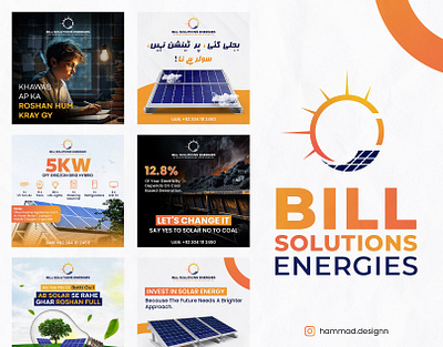 Bill Solutions Energies | Social Media Post Designs bill solutions design graphic design illustration social media post design solar design solar post designs