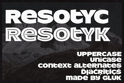 ResotYc & ResotYk black bold contextual alternates cool decorative fancy geometric geometric font header ligatures mixedcase modern opentype resotyc resotyk sans slogan uppercase