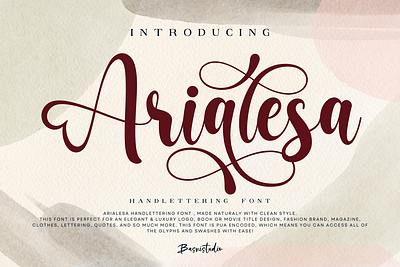 Arialesa Handlettering Font calligraphy font freebie invitation lettering modern romantic typography