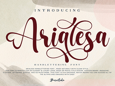 Arialesa Handlettering Font calligraphy font freebie invitation lettering modern romantic typography