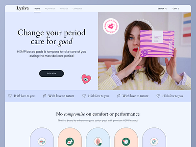 Lyriva: Organic Tampons Website Design brand identity brand strategy branding logo design period website design tampons website design web design web development