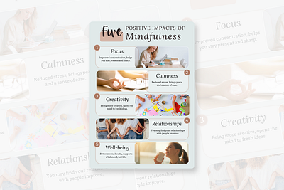 Mindfulness Infographic - Custom Canva Template blue beige canva canva templates infographic mindfulness templates