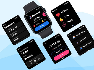 Smart Watch Running Ui Redesign apple watch smart watch ui ui ux