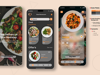 "Premium Food Delivery App UI/UX Design" appdesign appprototype cleandesign creativedesign darkmodeui deliveryapp designinspiration foodapp fooddeliveryapp foodordering interactivedesign mobileappdesign mobileui modernui premiumdesign productdesign restaurantapp uiuxdesign userinterface uxdesign