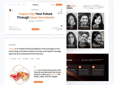 Verovio - Finance Company Website black clean design company company landing page company website finance finance company finance landing page finance website landing page orange ui clean ui design uiux web website white