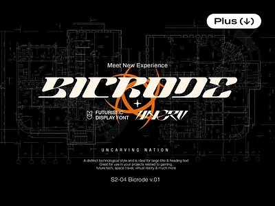 Bicrode Display Font 90s bold cyber display download elements font futuristic gaming hi tech italic pixelbuddha retrofuturism sci fi shapes space type typeface typography vr