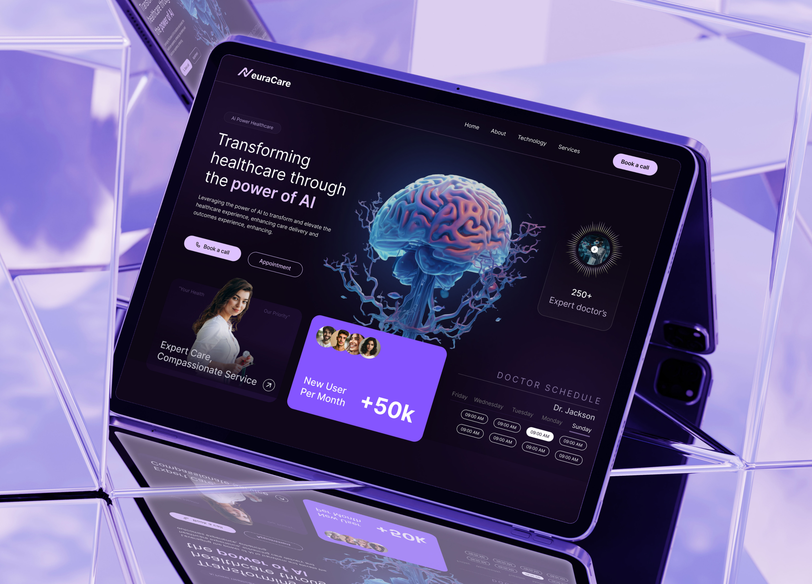 NeuraCare | Doctor Appointment Hero Section appointmentbooking cleandesign digitalhealth doctorappointment doctorportal figmadesign healthcaredesign healthtech medicalui medicalwebsite mobile app modernhealthcare patientcare responsivedesign uiuxdesign userexperience userinterface uxforhealth webdesign