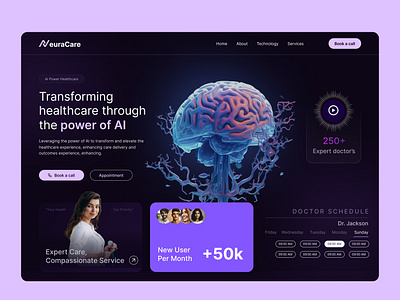 NeuraCare - Doctor Appointment Hero Section appointmentbooking cleandesign digitalhealth doctorappointment doctorportal figmadesign healthcaredesign healthtech medicalui medicalwebsite mobile app modernhealthcare patientcare responsivedesign uiuxdesign userexperience userinterface uxforhealth webdesign