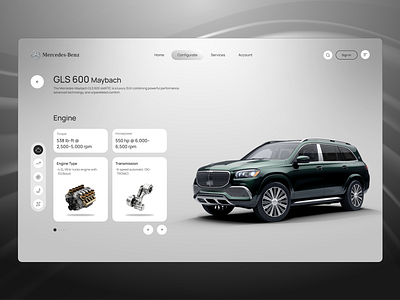 BenzUI – Sleek, interactive Mercedes-Benz website UI showcasing designinspiration digitaldesign dribbble infographics interactivedesign interfacedesign ui uidesign webdesign websitedesign webui