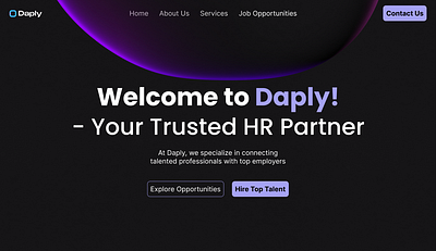 Modern HR Solutions Web Design corporatedesign creativeagency darktheme hrplatform landing landingpage modern recruitmentsolutions ui website