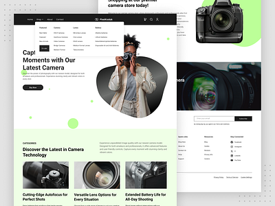 Camera Store Landing Page app branding design interface landing page logo portfolio store ui uiux ux website wireframe