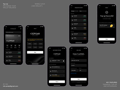 PA Wallet APP bank card cash dark design finance mobile money pay payment ui wallet web3