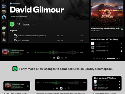 Designing a Few Features for Spotify interaction design product design redesign spotify ui ui design ux ux design