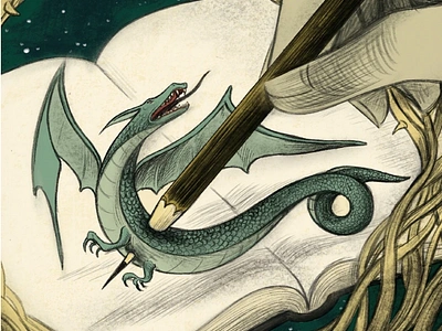 Dragon, Virginia Mori conceptual illustration editorial illustration illustration illustrationart illustrationartist illustrationzone illustrator