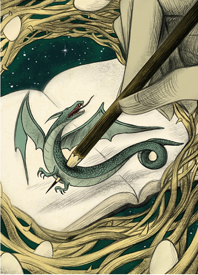 Dragon, Virginia Mori conceptual illustration editorial illustration illustration illustrationart illustrationartist illustrationzone illustrator