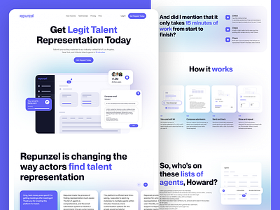 Repunzel Landing Page branding converting landing page dashboard figma landing page saas ui ui ux design