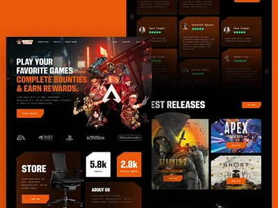 Bount Games Landing Page branding converting landing page figma games games lading page illustration landing page ui ui ux design