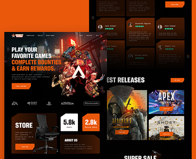 Bount Games Landing Page branding converting landing page figma games games lading page illustration landing page ui ui ux design