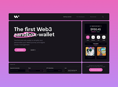 Custom Layout Web3 blockchain sandbox ui ux wallet webapp