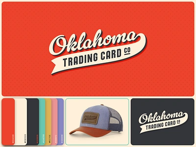 Logo and Colors for Oklahoma Trading Card Company branding identity logo oklahoma retro route66 script vintage