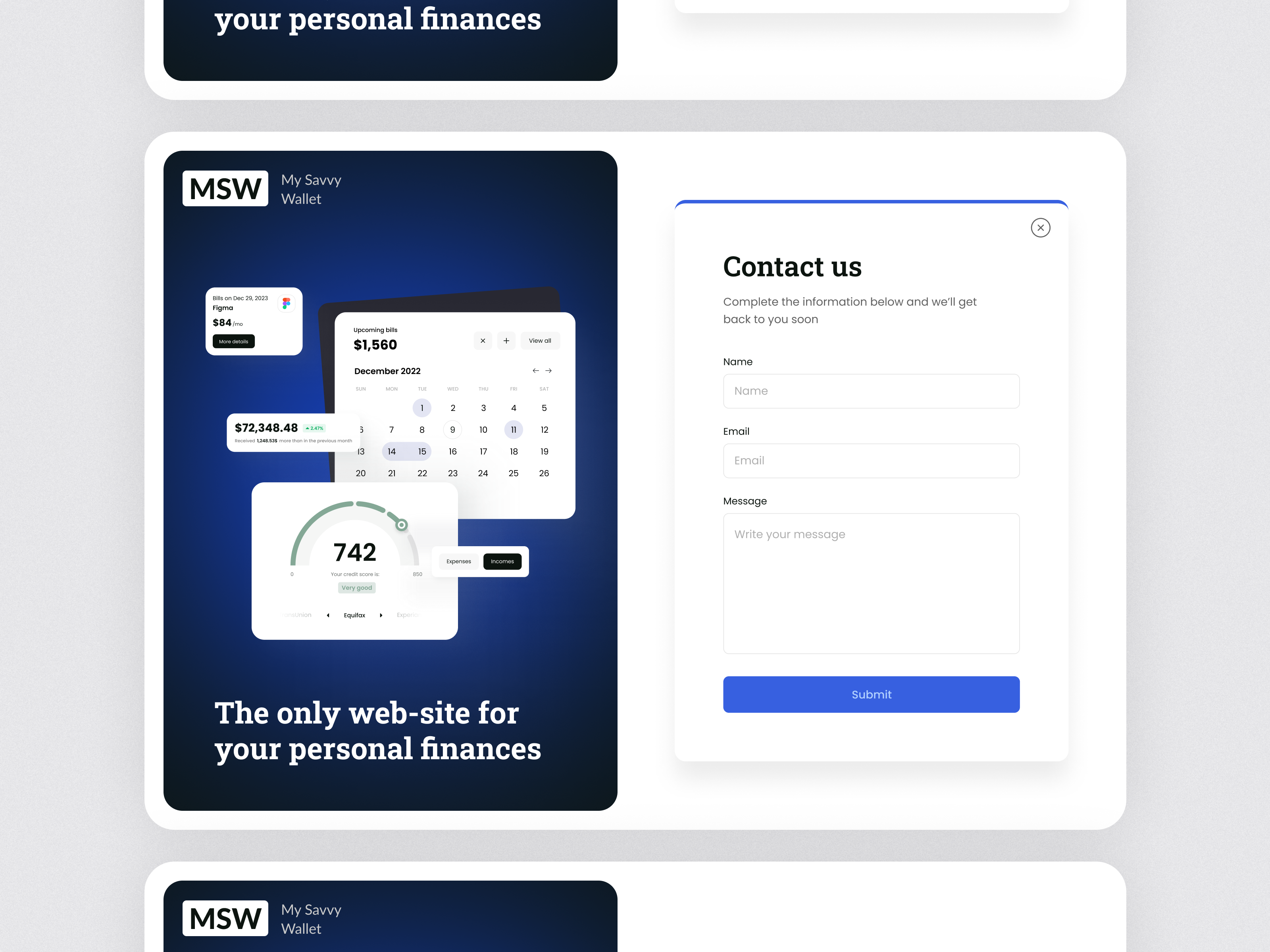 Example of Modal Forms on Website | MSW